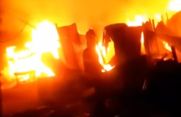Huge fire at the Mradi area in Embakasi on Sunday, March 3, 2024.